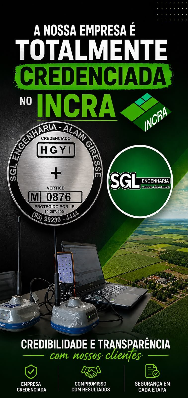 Credenciamento e equipamentos da SGL Engenharia