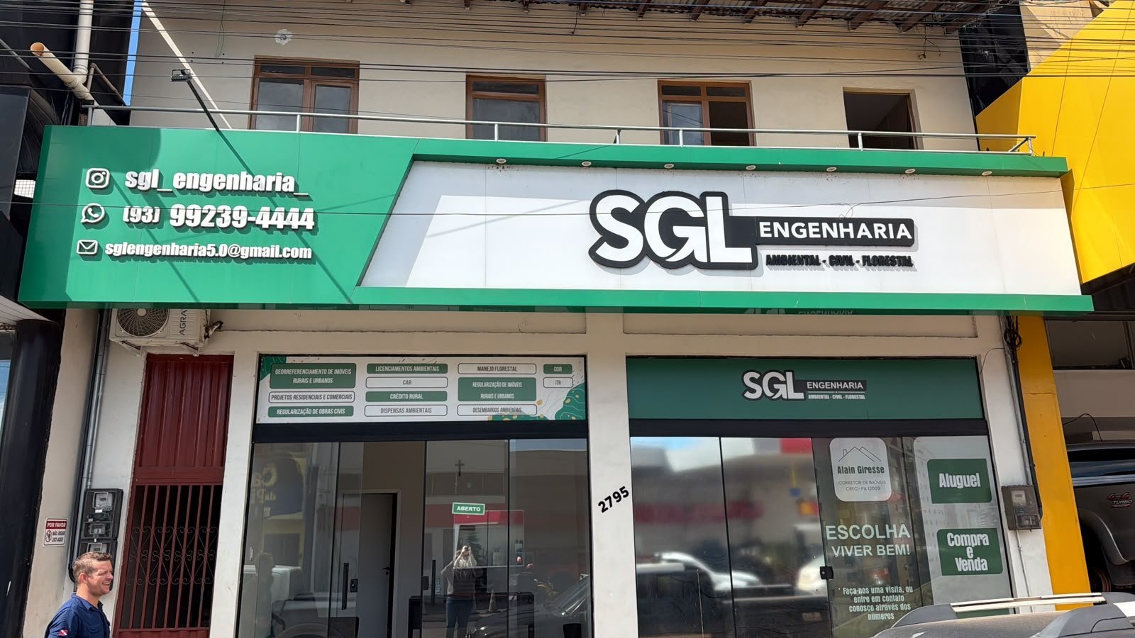 Fachada do escritório da SGL Engenharia na Avenida Borges Leal, em Santarém
